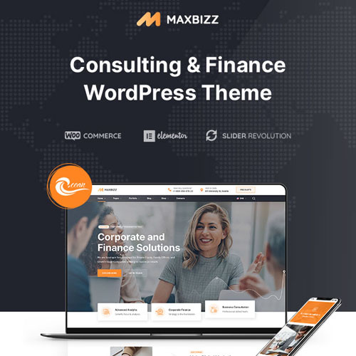 maxbizz consulting financial elementor wordpress theme